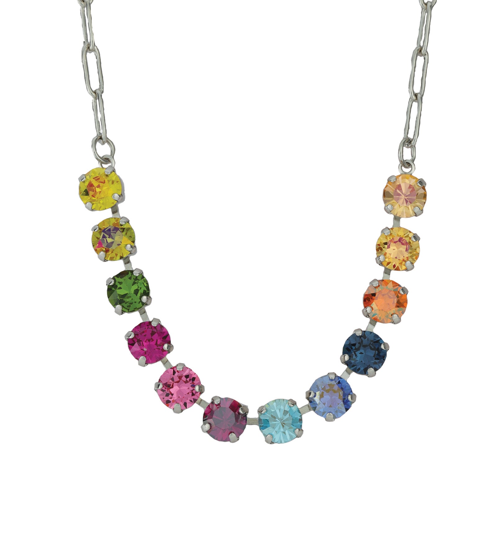 TOVA-Mini Oakland Necklace-Necklaces-Silver Plated, Bohemian Wonderland Crystal-Blue Ruby Jewellery-Vancouver Canada