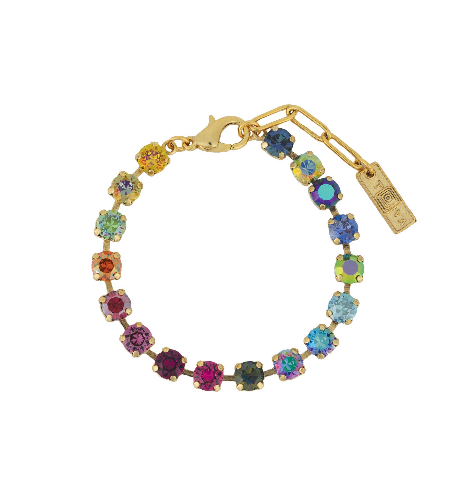 TOVA-Sarina Bracelet-Bracelets-14k Gold Plated, Addy Crystal-Blue Ruby Jewellery-Vancouver Canada