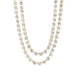 TOVA-Cathy Necklace-Necklaces-14k Gold Plated, White Crystal-14" - 18.5"-Blue Ruby Jewellery-Vancouver Canada