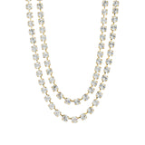 TOVA-Cathy Necklace-Necklaces-14k Gold Plated, White Crystal-14" - 18.5"-Blue Ruby Jewellery-Vancouver Canada