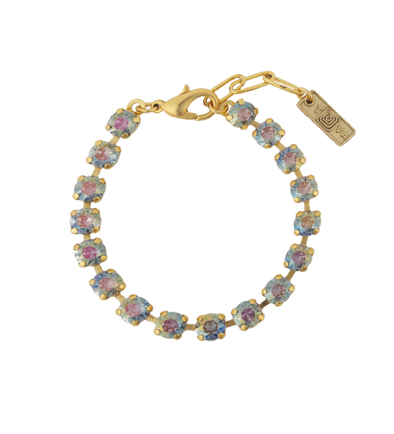 TOVA-Sarina Bracelet-Bracelets-14k Gold Plated, Starlight Crystal-Blue Ruby Jewellery-Vancouver Canada