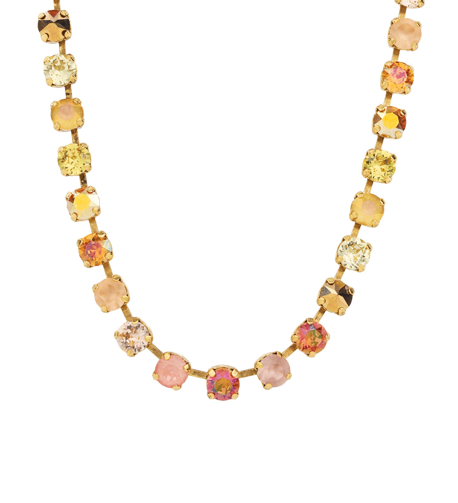 TOVA-Sarina Necklace-Necklaces-14k Gold Plated, Candy Glam Blush Crystal-Blue Ruby Jewellery-Vancouver Canada