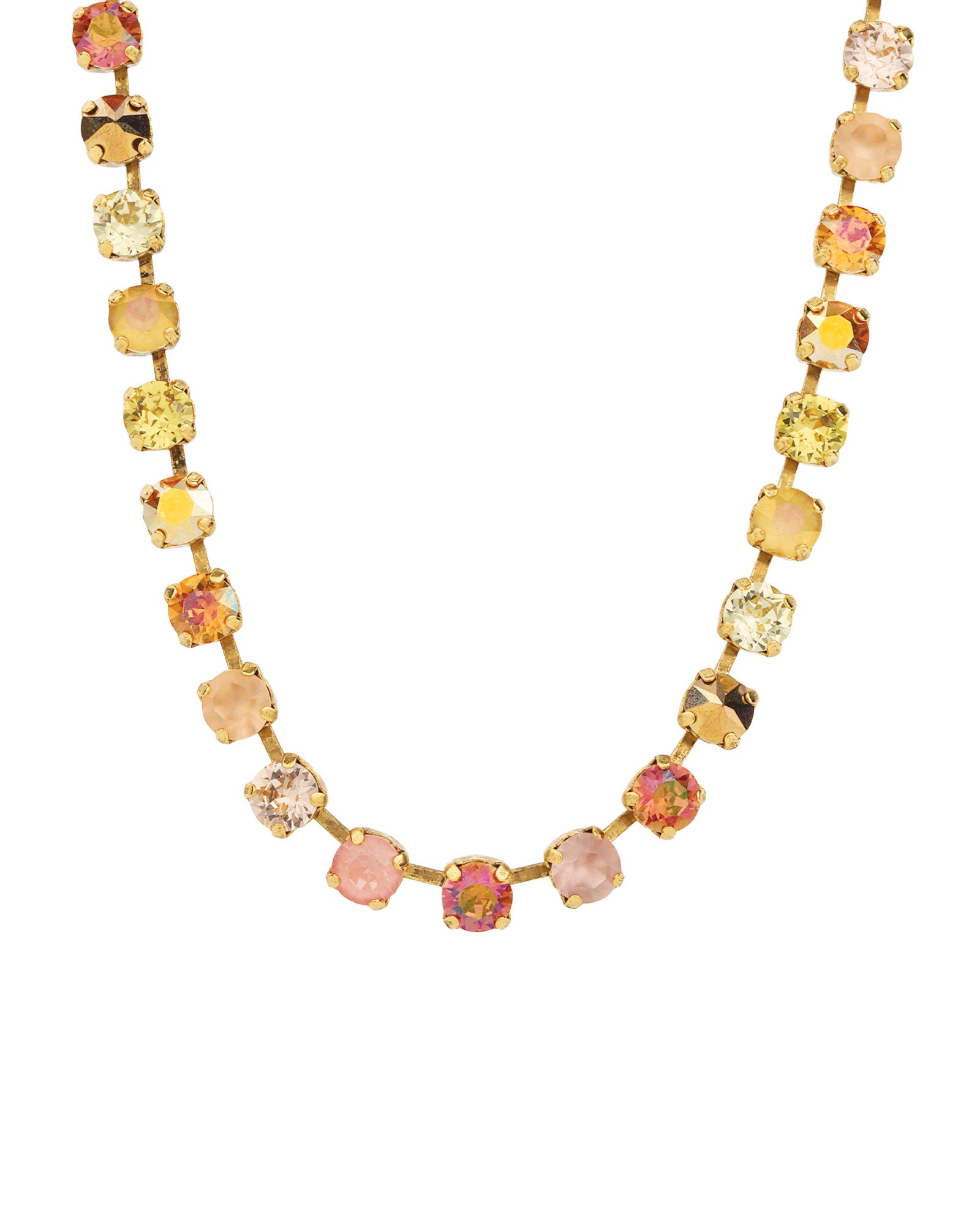 TOVA-Sarina Necklace-Necklaces-14k Gold Plated, Candy Glam Blush Crystal-Blue Ruby Jewellery-Vancouver Canada