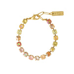 TOVA-Sarina Bracelet-Bracelets-14k Gold Plated, Candy Glam Blush Crystal-Blue Ruby Jewellery-Vancouver Canada