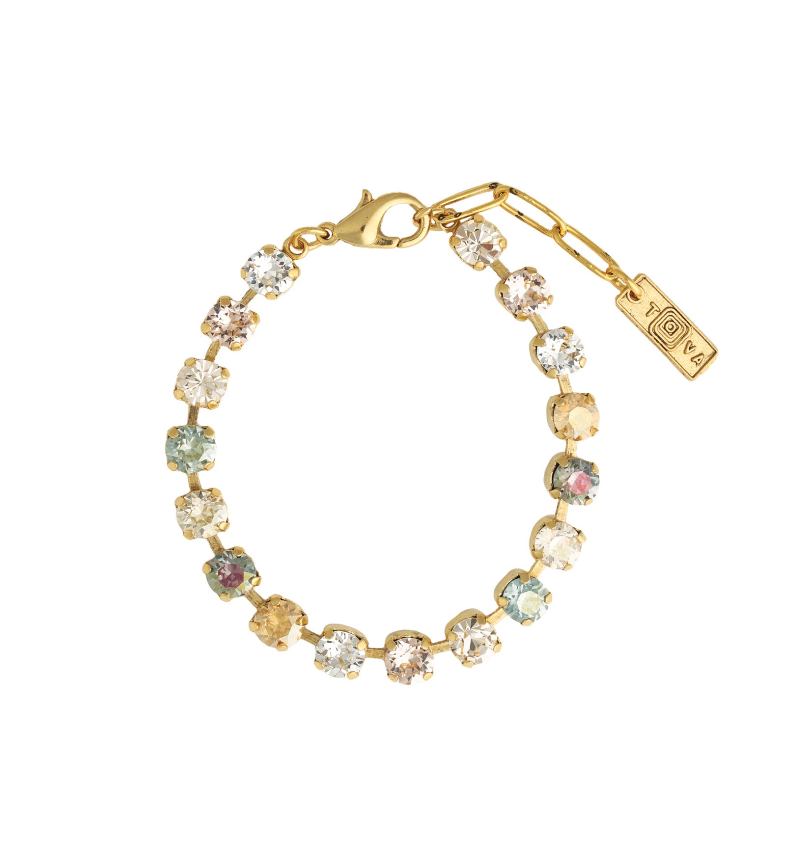 TOVA-Sarina Bracelet-Bracelets-14k Gold Plated, Candy Fluff Crystal-Blue Ruby Jewellery-Vancouver Canada