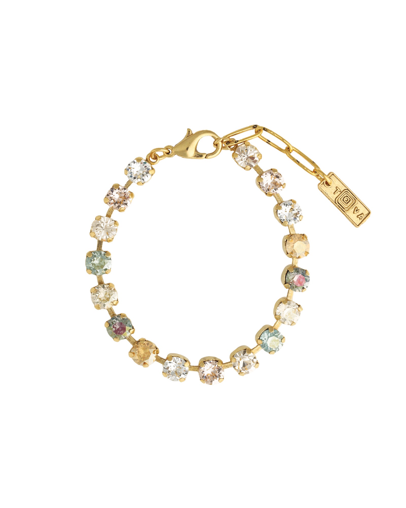 TOVA-Sarina Bracelet-Bracelets-14k Gold Plated, Candy Fluff Crystal-Blue Ruby Jewellery-Vancouver Canada