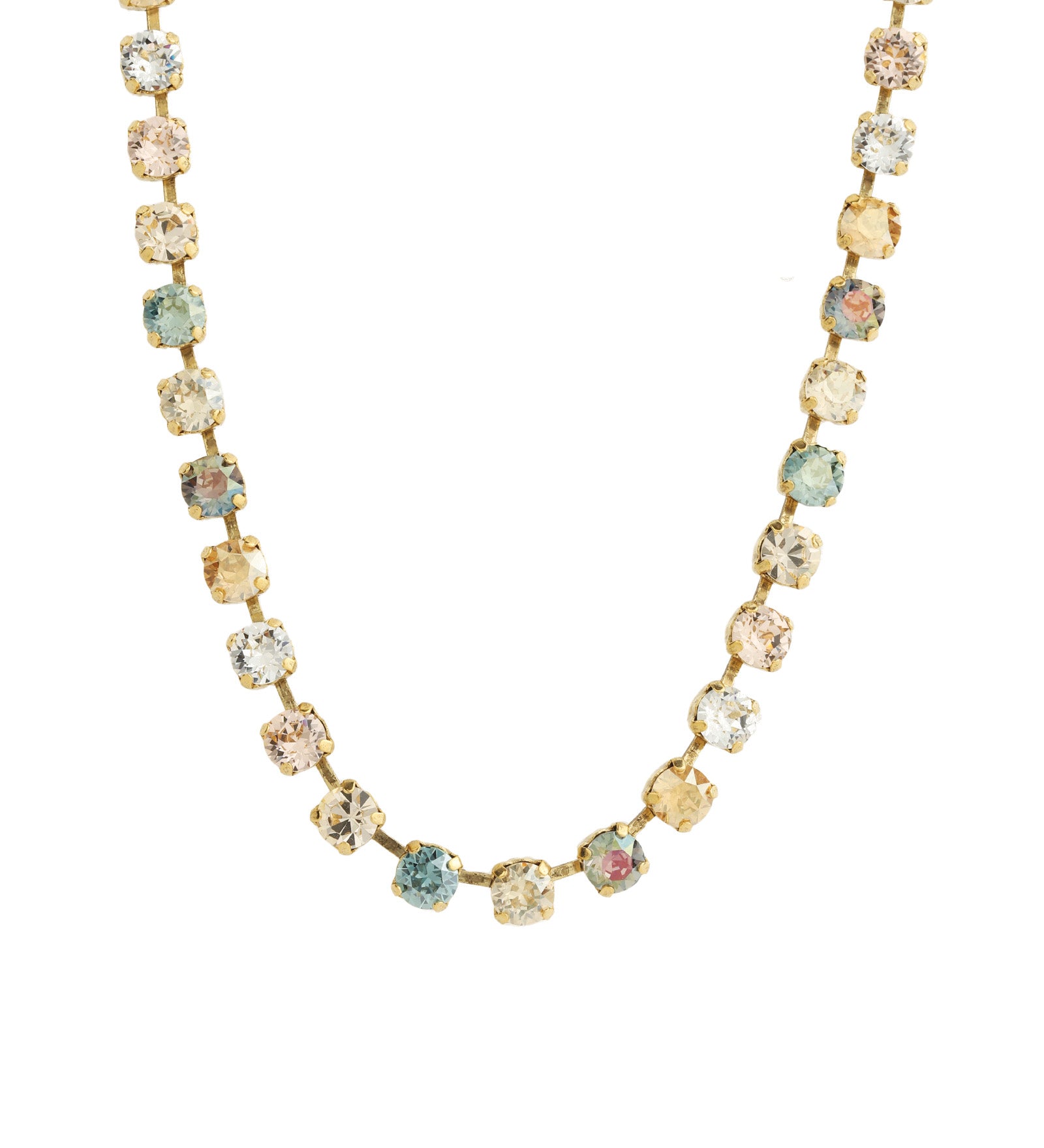 TOVA-Sarina Necklace-Necklaces-14k Gold Plated, Candy Fluff Crystal-Blue Ruby Jewellery-Vancouver Canada