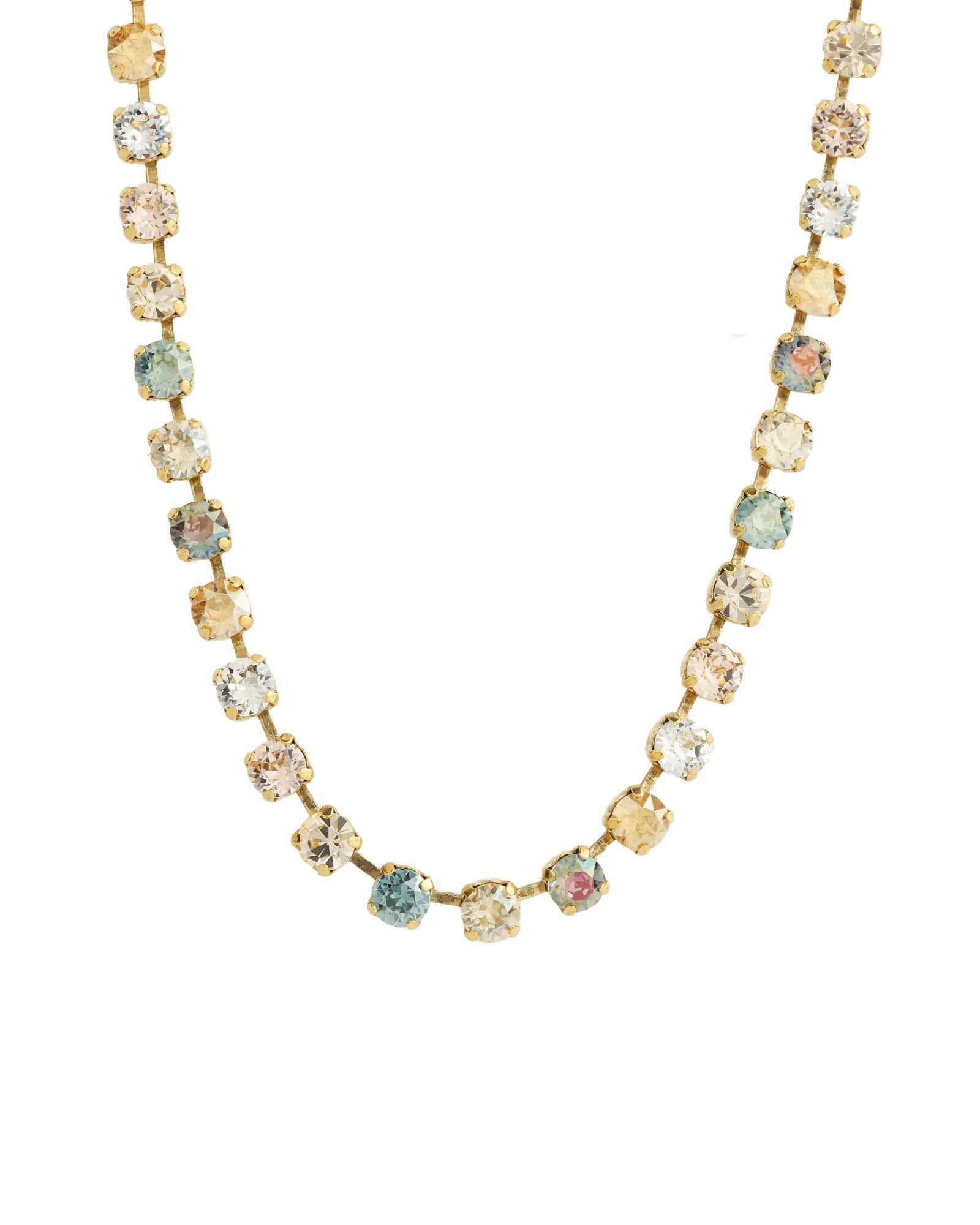 TOVA-Sarina Necklace-Necklaces-14k Gold Plated, Candy Fluff Crystal-Blue Ruby Jewellery-Vancouver Canada