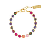 TOVA-Sarina Bracelet-Bracelets-14k Gold Plated, Candy Kisses Crystal-Blue Ruby Jewellery-Vancouver Canada