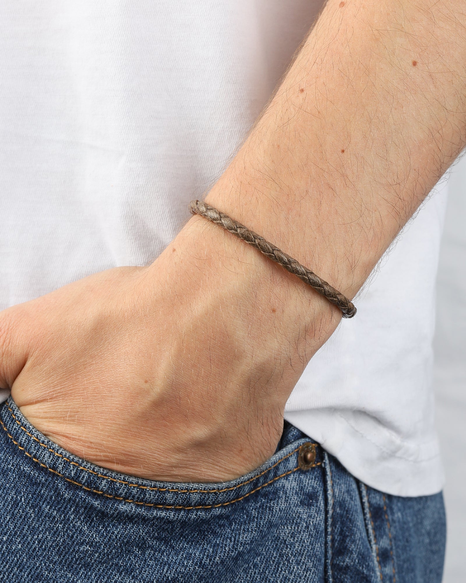 Tres Cuervos-Flint Single Waxed Canvas Bracelet-Bracelets-Blue Ruby Jewellery-Vancouver Canada