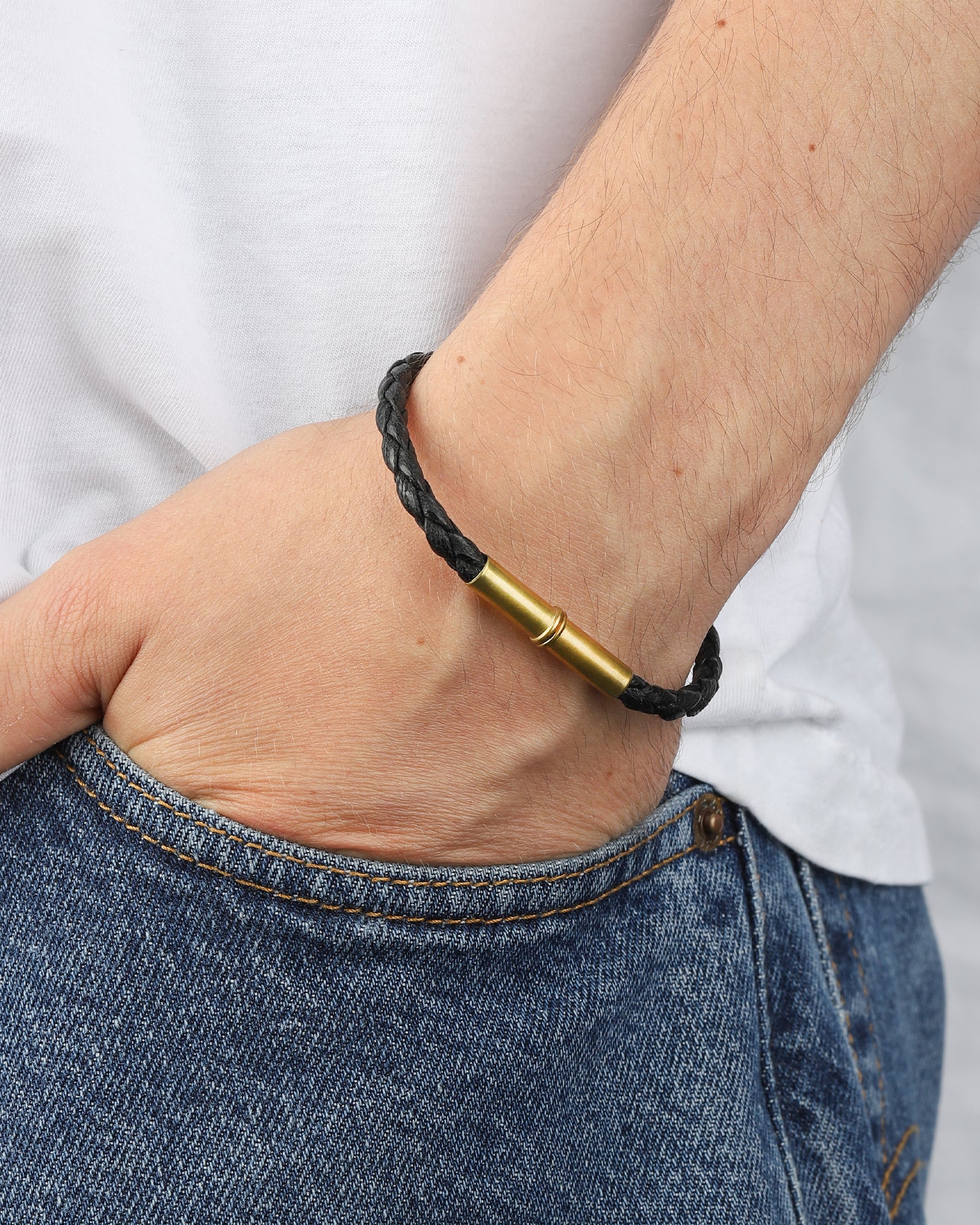 Tres Cuervos-Flint Single Waxed Canvas Bracelet-Bracelets-Blue Ruby Jewellery-Vancouver Canada