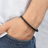 Tres Cuervos-Flint Single Waxed Canvas Bracelet-Bracelets-Blue Ruby Jewellery-Vancouver Canada