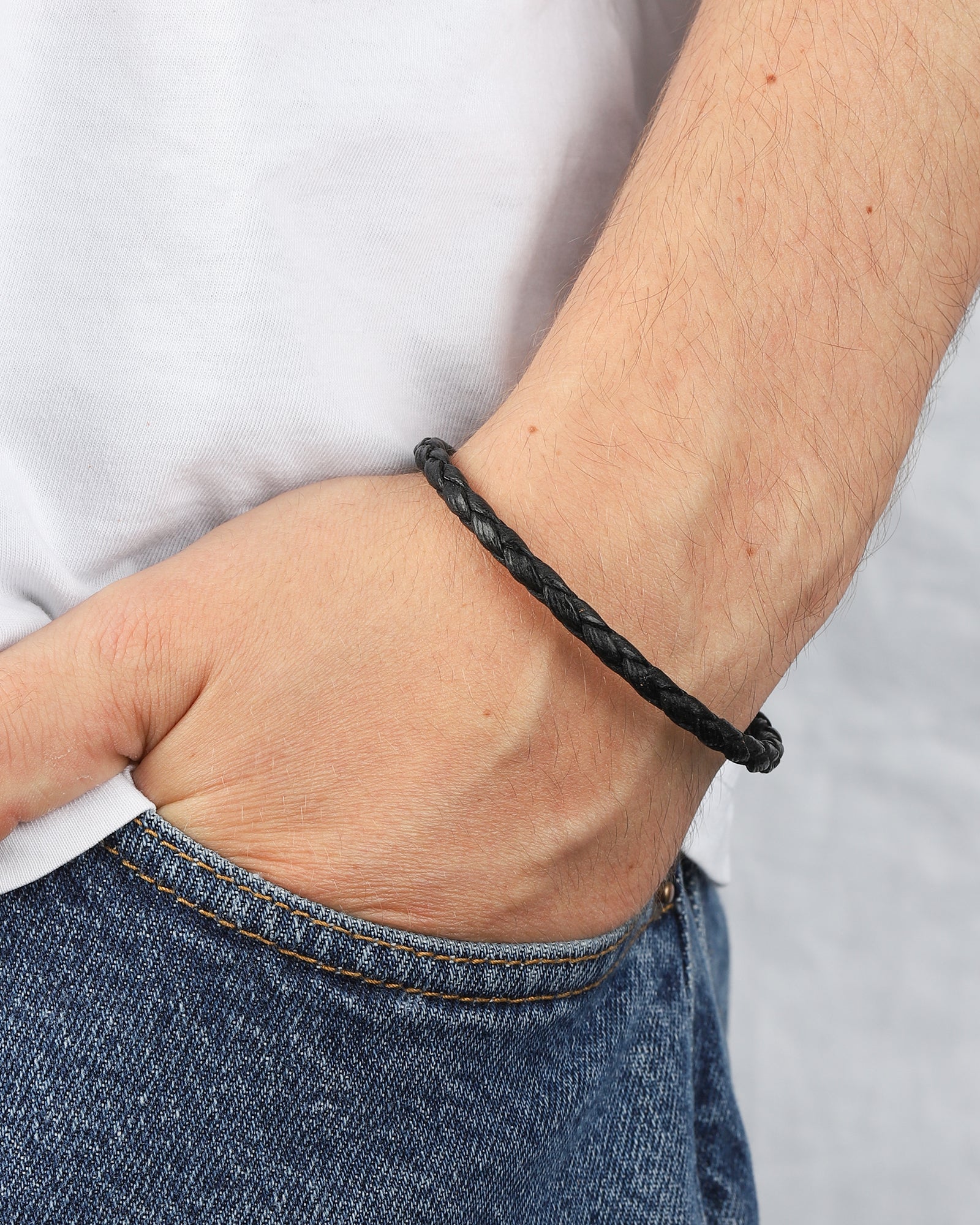 Tres Cuervos-Flint Single Waxed Canvas Bracelet-Bracelets-Blue Ruby Jewellery-Vancouver Canada