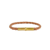 Tres Cuervos-Flint Single Waxed Canvas Bracelet-Bracelets-Brass, Tan-MED-Blue Ruby Jewellery-Vancouver Canada