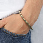 Tres Cuervos-Flint Single Waxed Canvas Bracelet-Bracelets-Blue Ruby Jewellery-Vancouver Canada