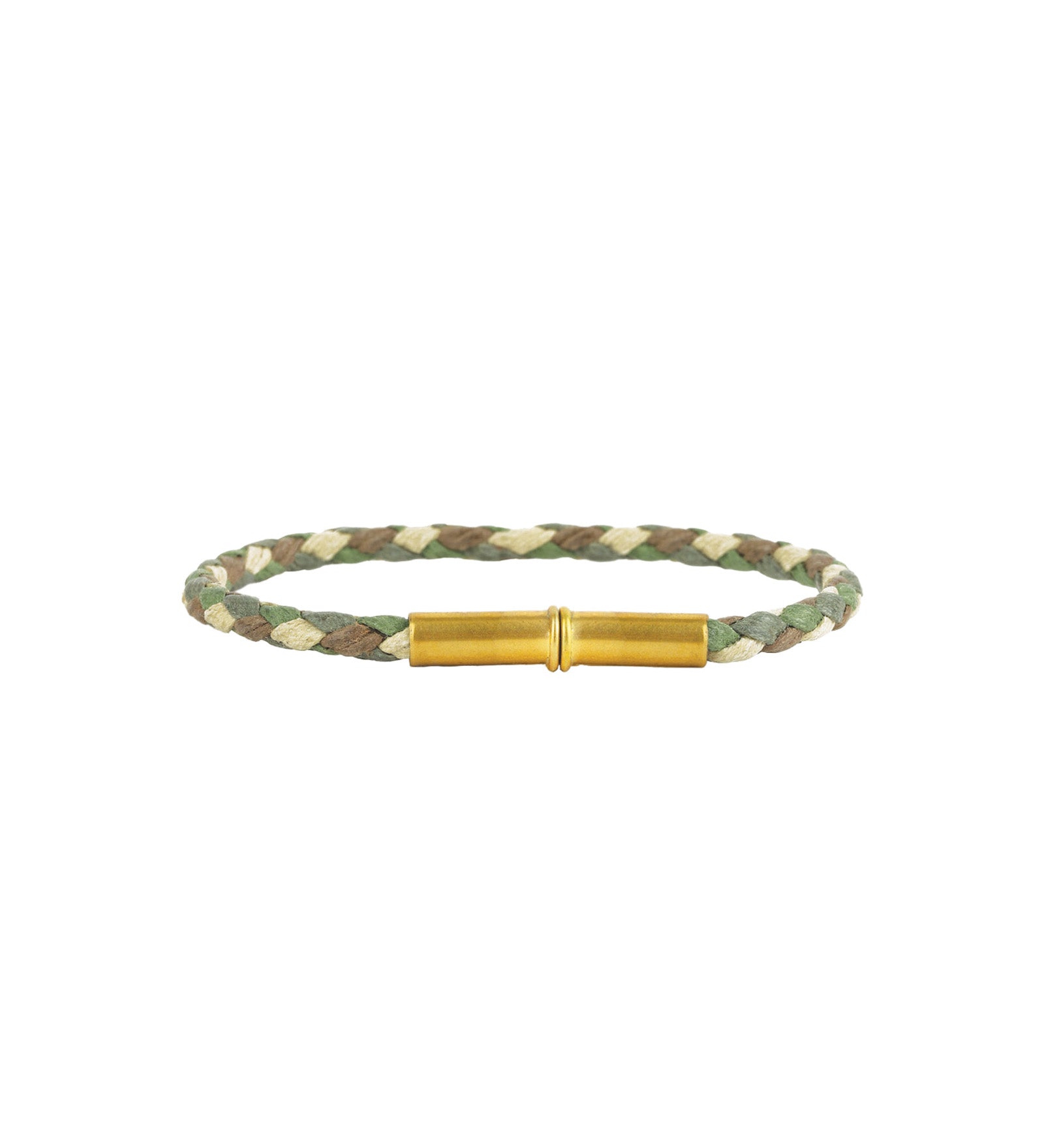 Tres Cuervos-Flint Single Waxed Canvas Bracelet-Bracelets-Brass, Camo-MED-Blue Ruby Jewellery-Vancouver Canada