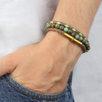 Tres Cuervos-Flint Beaded Single Bracelet-Bracelets-Blue Ruby Jewellery-Vancouver Canada