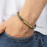 Tres Cuervos-Flint Beaded Single Bracelet-Bracelets-Blue Ruby Jewellery-Vancouver Canada