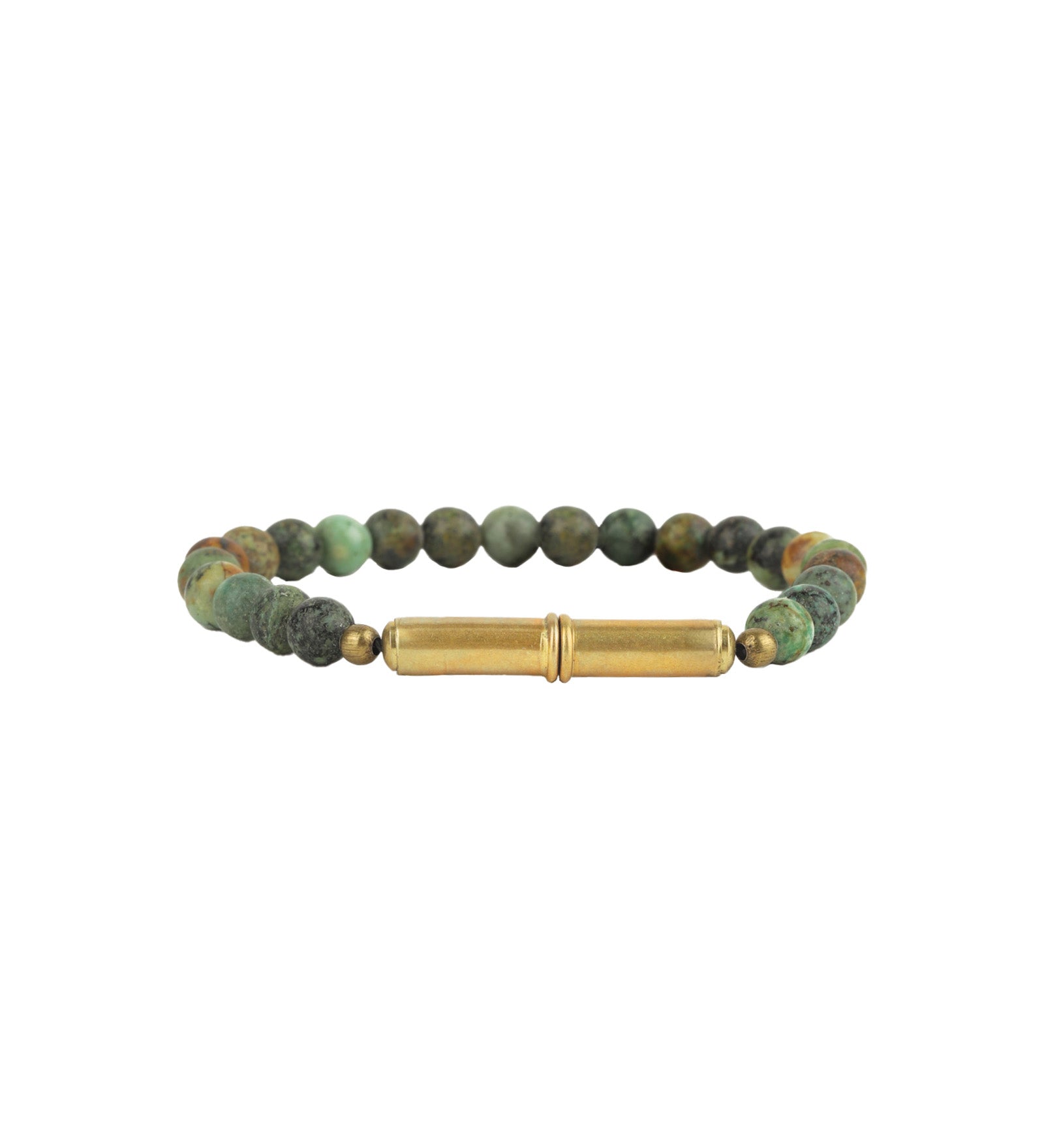 Tres Cuervos-Flint Beaded Single Bracelet-Bracelets-Brass, Turquoise-MED-Blue Ruby Jewellery-Vancouver Canada
