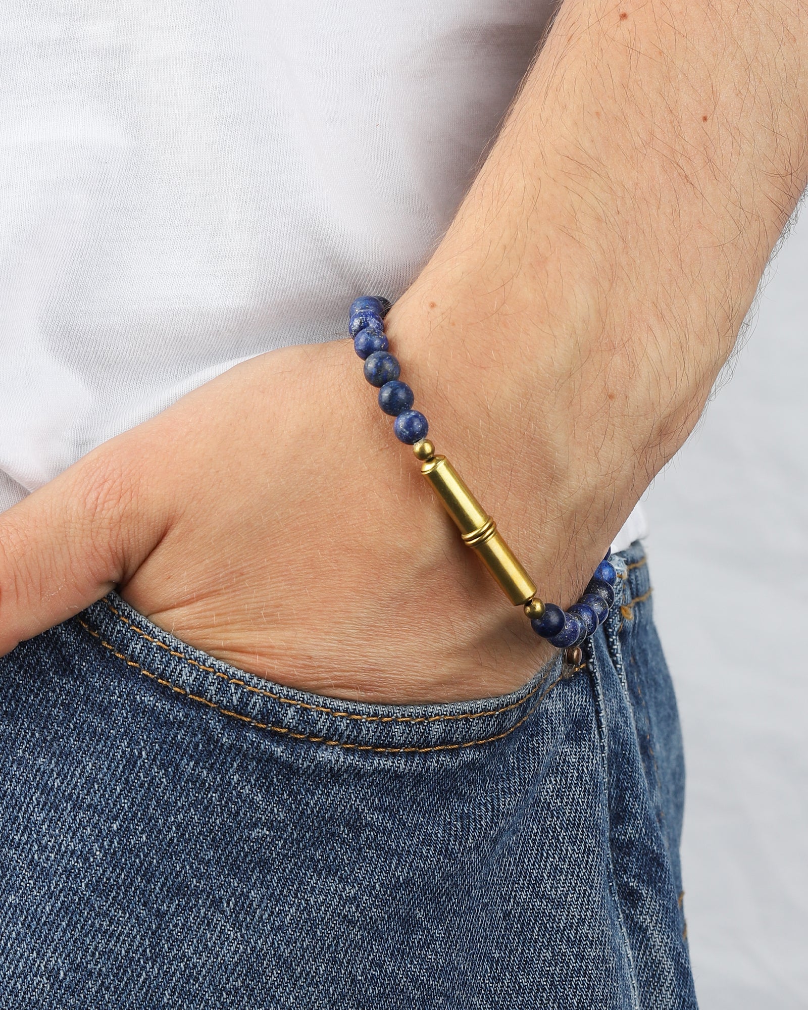 Tres Cuervos-Flint Beaded Single Bracelet-Bracelets-Blue Ruby Jewellery-Vancouver Canada