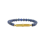 Tres Cuervos-Flint Beaded Single Bracelet-Bracelets-Brass, Lapis-MED-Blue Ruby Jewellery-Vancouver Canada
