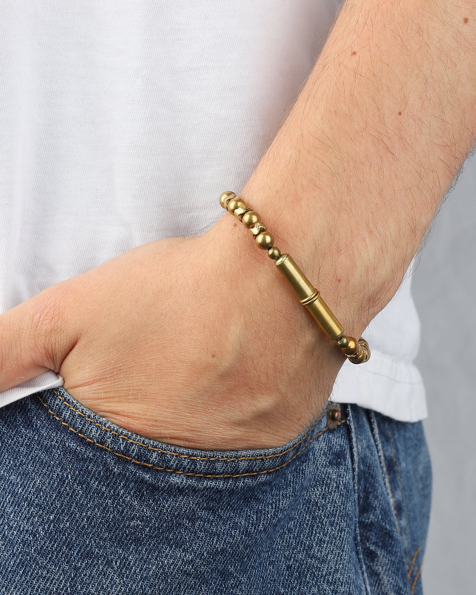 Tres Cuervos-Flint Beaded Single Snake Bracelet-Bracelets-Blue Ruby Jewellery-Vancouver Canada