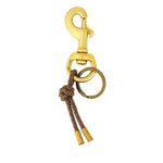 Tres Cuervos-Canvas Knot Keychain-Accessories-Brass, Light Brown-Blue Ruby Jewellery-Vancouver Canada