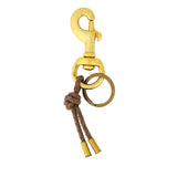 Tres Cuervos-Canvas Knot Keychain-Accessories-Brass, Light Brown-Blue Ruby Jewellery-Vancouver Canada