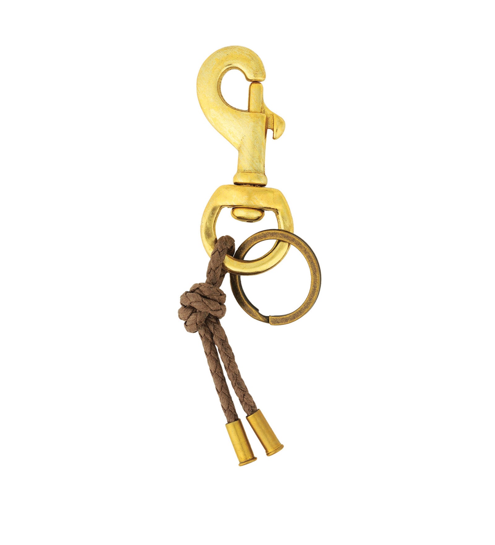 Tres Cuervos-Canvas Knot Keychain-Accessories-Brass, Light Brown-Blue Ruby Jewellery-Vancouver Canada