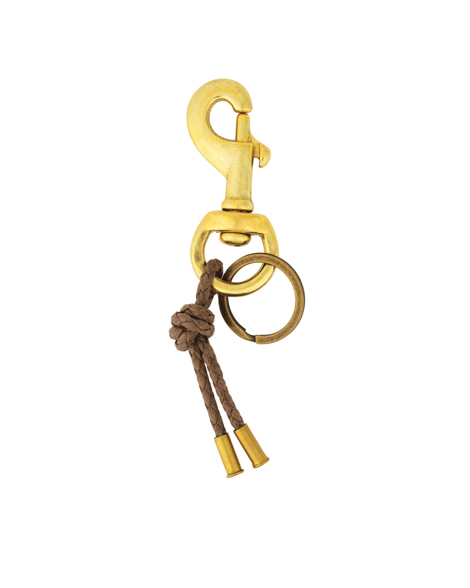 Tres Cuervos-Canvas Knot Keychain-Accessories-Brass, Light Brown-Blue Ruby Jewellery-Vancouver Canada