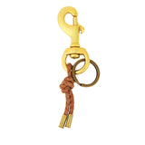 Tres Cuervos-Canvas Knot Keychain-Accessories-Brass, Tan-Blue Ruby Jewellery-Vancouver Canada