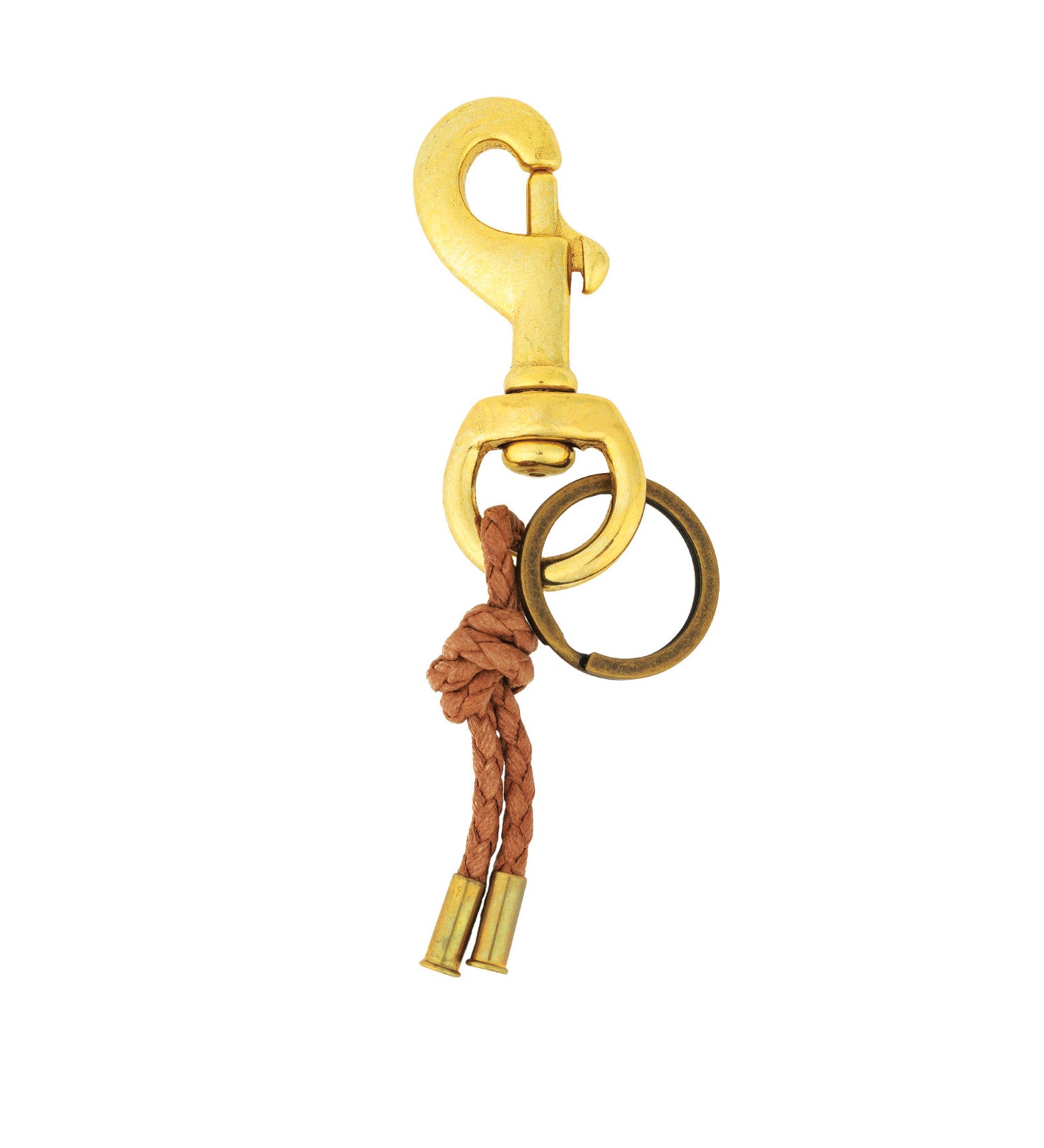 Tres Cuervos-Canvas Knot Keychain-Accessories-Brass, Tan-Blue Ruby Jewellery-Vancouver Canada