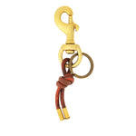 Tres Cuervos-Leather Knot Keychain-Accessories-Brass, Distressed Brown-Blue Ruby Jewellery-Vancouver Canada