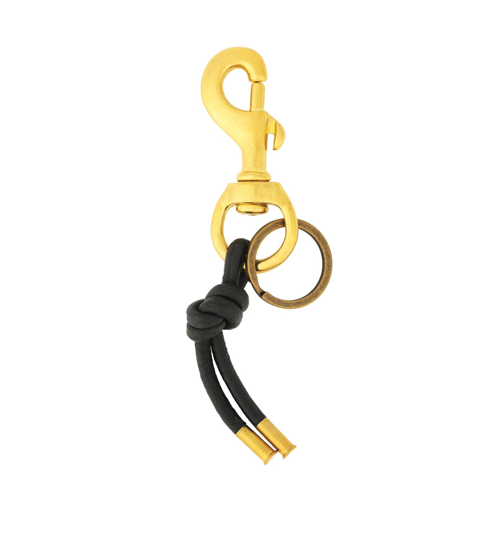 Tres Cuervos-Leather Knot Keychain-Accessories-Brass, Faded Black-Blue Ruby Jewellery-Vancouver Canada