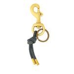 Tres Cuervos-Leather Knot Keychain-Accessories-Brass, Indigo-Blue Ruby Jewellery-Vancouver Canada