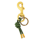 Tres Cuervos-Leather Knot Keychain-Accessories-Brass, Army Green-Blue Ruby Jewellery-Vancouver Canada