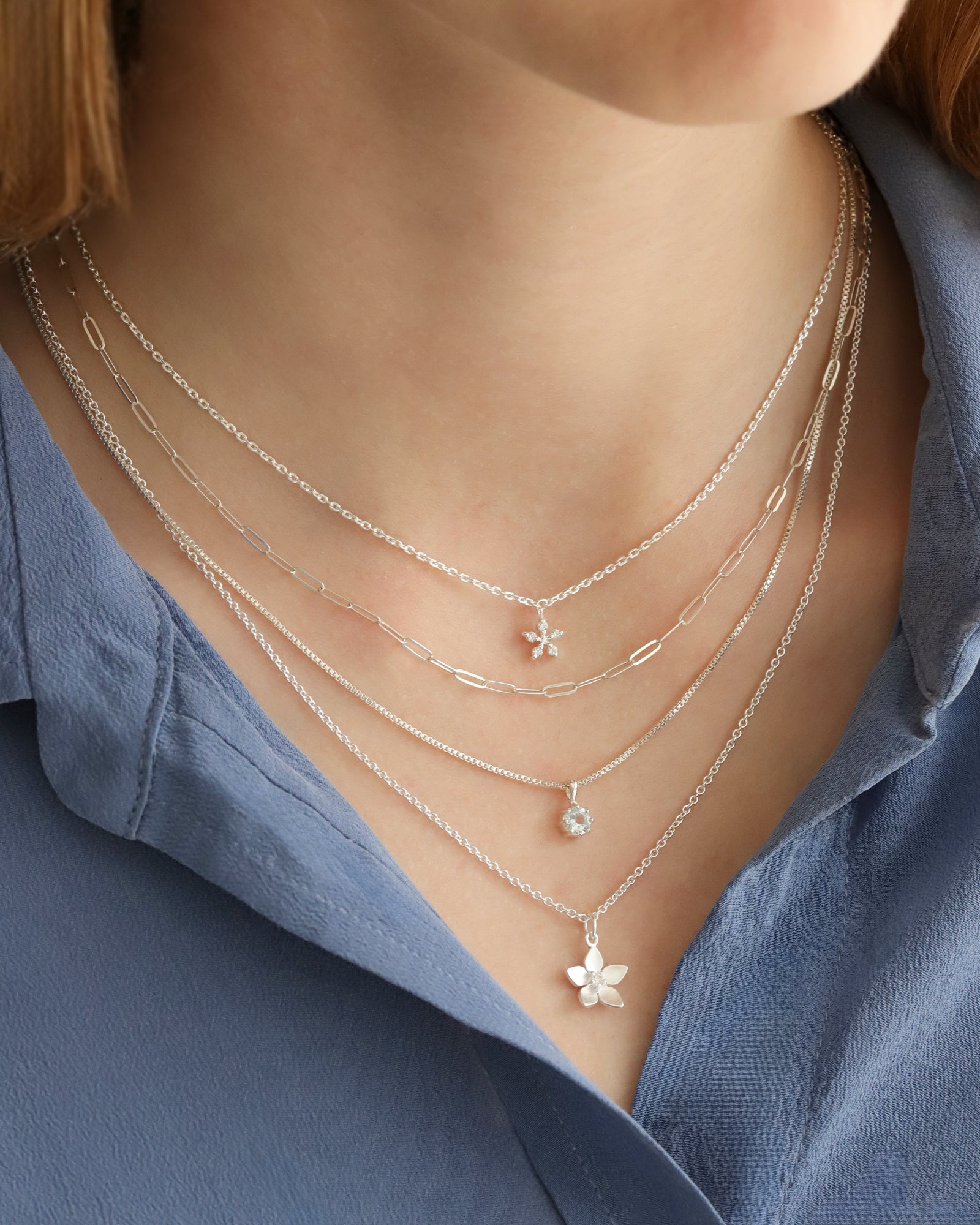 Tashi-Tiny Flower Necklace-Necklaces-Blue Ruby Jewellery-Vancouver Canada