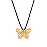 Kara Yoo-Mirelle Necklace-Necklaces-14k Gold Plated, Cord-Blue Ruby Jewellery-Vancouver Canada
