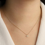 Quiet Icon-Evil Eye Pearl + CZ Necklace-Necklaces-Blue Ruby Jewellery-Vancouver Canada