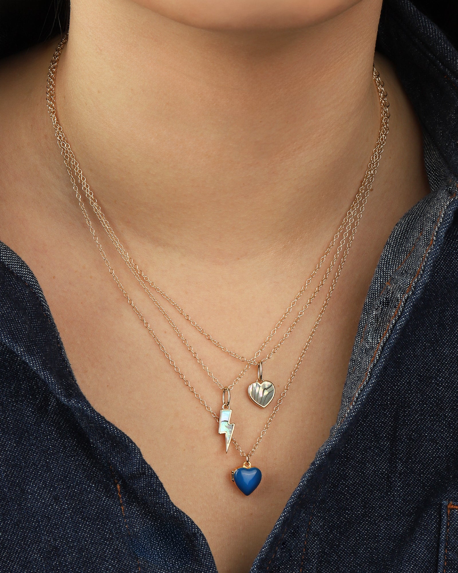 Kris Nations-Abalone Heart Charm Necklace-Necklaces-Blue Ruby Jewellery-Vancouver Canada