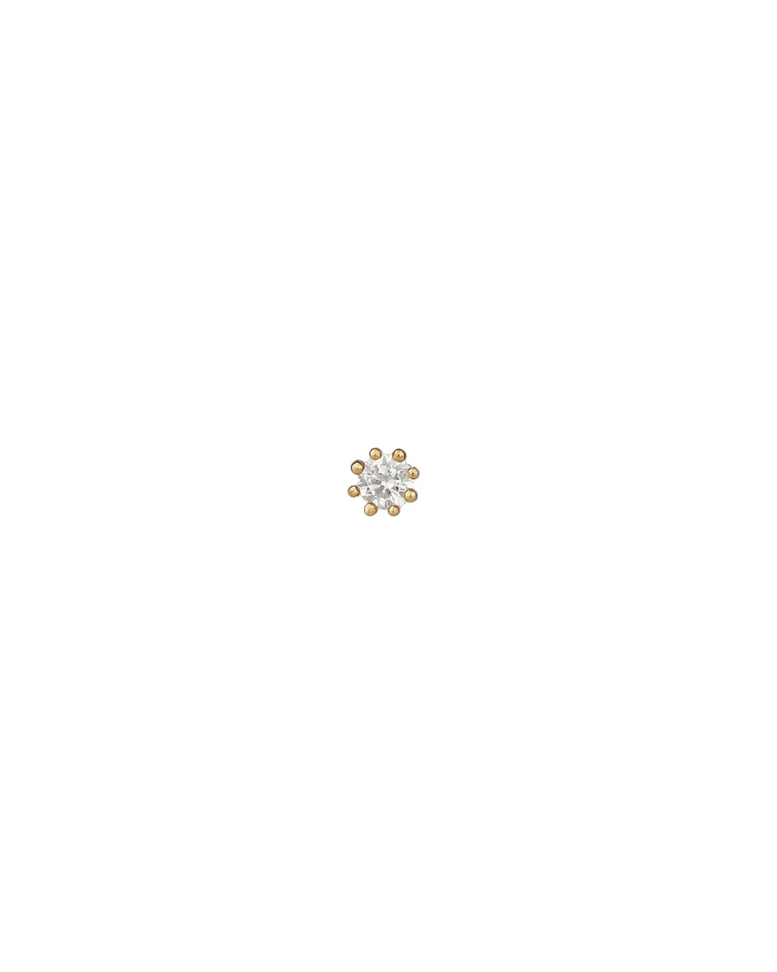 Valley of the Fine-CZ 8 Prong Single Stud I 3mm-Earrings-10k Yellow Gold, Cubic Zirconia-Blue Ruby Jewellery-Vancouver Canada