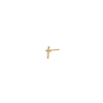 Valley of the Fine-Pavé Cross Single Stud-Earrings-Blue Ruby Jewellery-Vancouver Canada