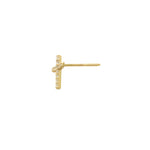 Valley of the Fine-Pavé Cross Stud-Earrings-10k Yellow Gold, Cubic Zirconia-Blue Ruby Jewellery-Vancouver Canada