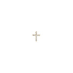Valley of the Fine-Pavé Cross Single Stud-Earrings-10k Yellow Gold, Cubic Zirconia-Blue Ruby Jewellery-Vancouver Canada