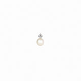 Valley of the Fine-Pearl + CZ Single Stud I 6mm-Earrings-10k White Gold, White Pearl-Blue Ruby Jewellery-Vancouver Canada