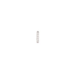Valley of the Fine-Pavé Single Huggie | 11mm-Earrings-10k White Gold, Cubic Zirconia-Blue Ruby Jewellery-Vancouver Canada