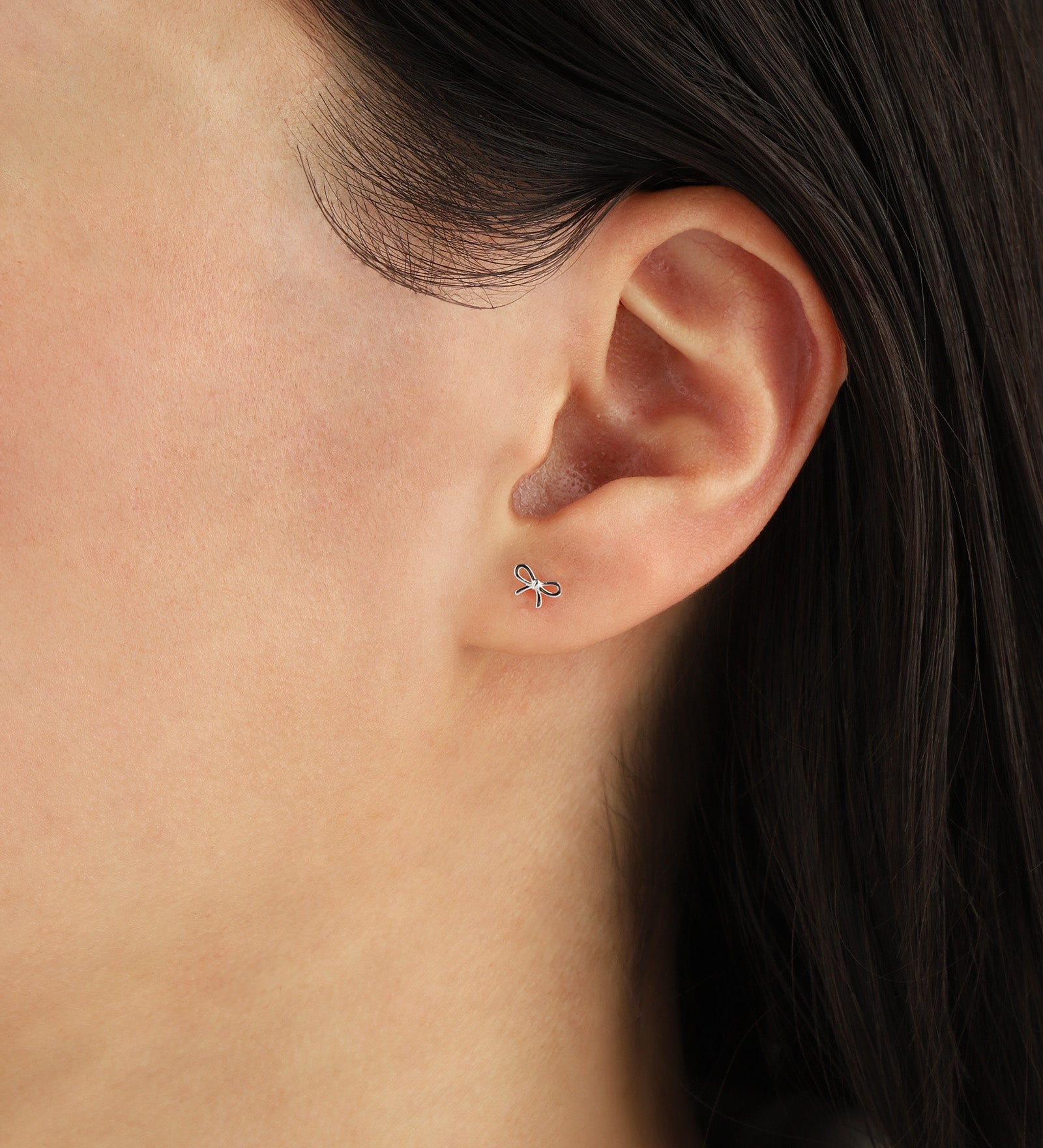 Valley of the Fine-Bow Single Stud-Earrings-Blue Ruby Jewellery-Vancouver Canada