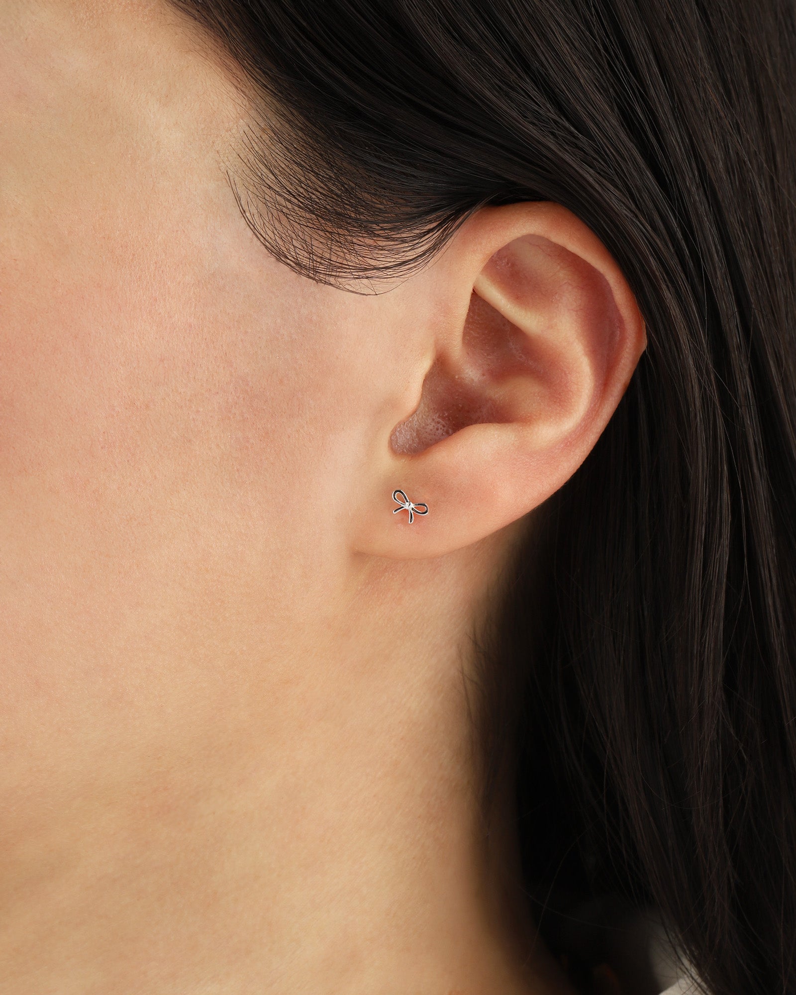 Valley of the Fine-Bow Single Stud-Earrings-Blue Ruby Jewellery-Vancouver Canada