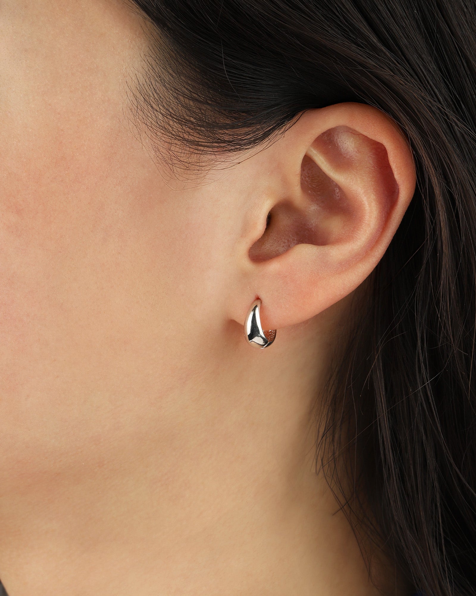 Valley of the Fine-Tapered Single Huggie-Earrings-Blue Ruby Jewellery-Vancouver Canada