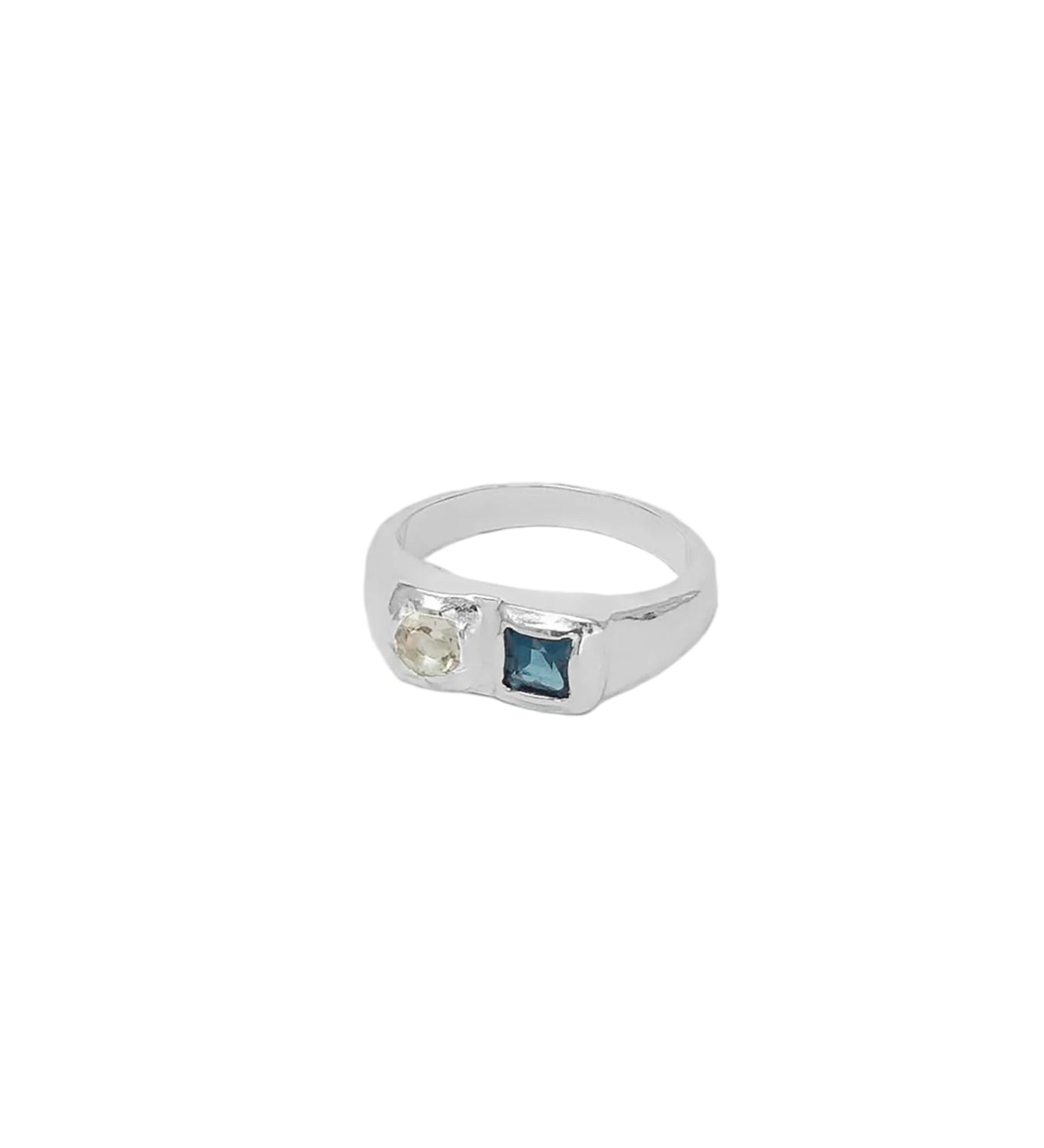 Wolf Circus-Bryce Ring-Rings-Sterling Silver, Blue Topaz, Seafoam Amethyst-5-Blue Ruby Jewellery-Vancouver Canada